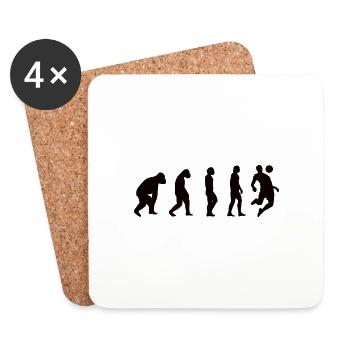 Football Evolution Soccer joueur de football cadeau - Dessous de verre (lot de 4) - blanc - Devant
