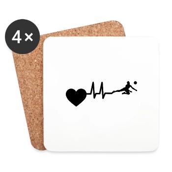 Beach Volleyball Volleyball Heartbeat Volleyball - Coasters (set of 4) - white - Front