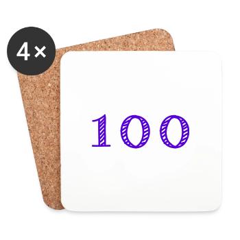 100 YEARS. 100th ANNIVERSARY. BIRTHDAY 100 YEARS. - Coasters (set of 4) - white - Front