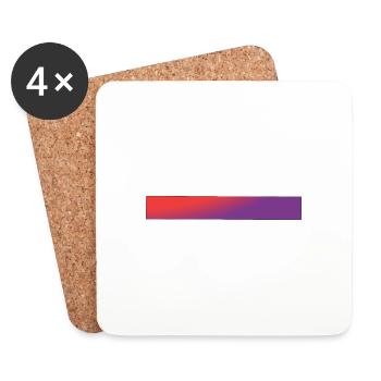 Barres dégradées rouges et violettes - Dessous de verre (lot de 4) - blanc - Devant