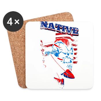 A creepy and beautiful skull design - Coasters (set of 4) - white - Front