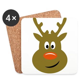 reindeer - Coasters (set of 4) - white - Front