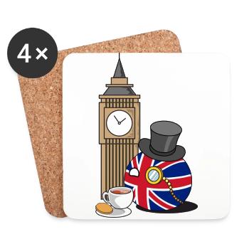 GreatBritainBall - Coasters (set of 4) - white - Front