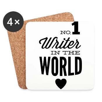 Best author of the world - Coasters (set of 4) - white - Front