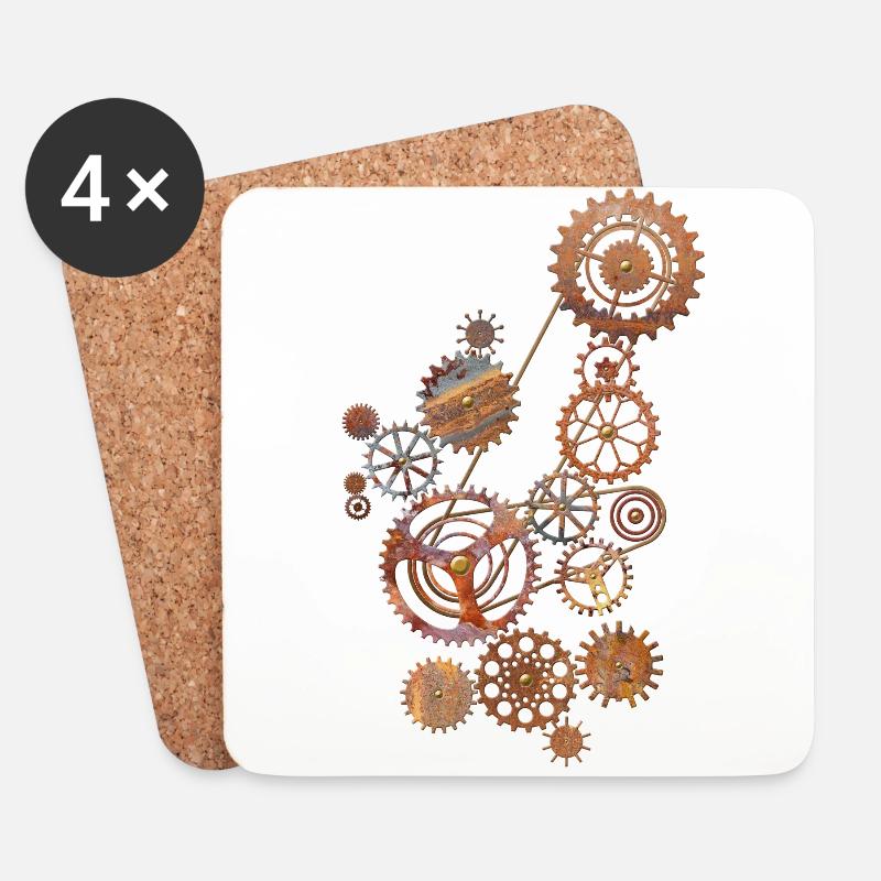 Getriebe - Untersetzer (4er-Set) - Weiß