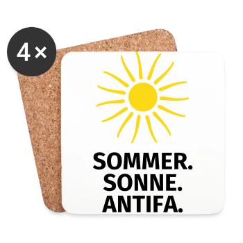 Sommer Sonne Antifa - Untersetzer (4er-Set) - Weiß - Vorne