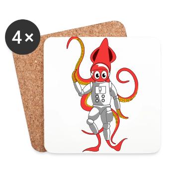 Squid Disguise - Dessous de verre (lot de 4) - blanc - Devant