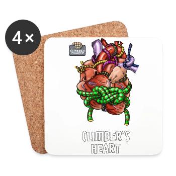 Cool climbing motive - Climber's heart. - Coasters (set of 4) - white - Front
