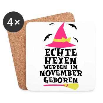 ECHTE HEXEN WERDEN IM NOVEMBER GEBOREN - Untersetzer (4er-Set) - Weiß - Vorne
