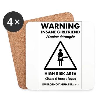 INSANE GIRLFRIEND - Dessous de verre (lot de 4) - blanc - Devant