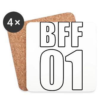 Bff Shirt - Best Friend - Best Friend - Besti - Coasters (set of 4) - white - Front