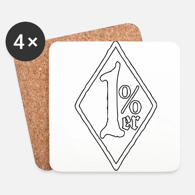 1% - Untersetzer (4er-Set) - Weiß