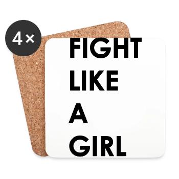 fight like a girl - Dessous de verre (lot de 4) - blanc - Devant