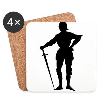 épée épée de chevalier chevalier armor125 - Dessous de verre (lot de 4) - blanc - Devant