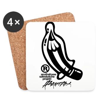 Agent Fox Pencil Design Cool Mode Hipster - Dessous de verre (lot de 4) - blanc - Devant