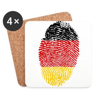 Fingerprint Black Red Gold - Coasters (set of 4) - white - Front