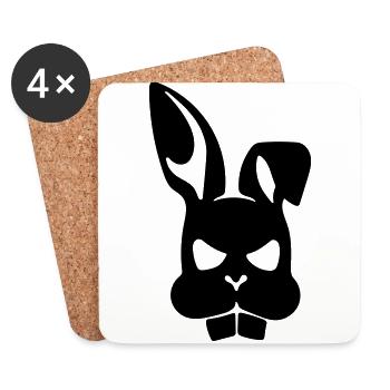 Bad Lapin - Dessous de verre (lot de 4) - blanc - Devant