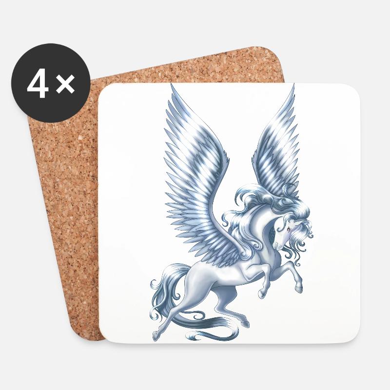 Pegasus Schwimmdock - Untersetzer (4er-Set) - Weiß