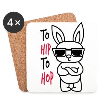 Hip Hop Pour Pâques - Dessous de verre (lot de 4) - blanc - Devant