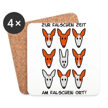 Zur falschen Zeit, am falschen Ort - Untersetzer (4er-Set) - Weiß - Vorne