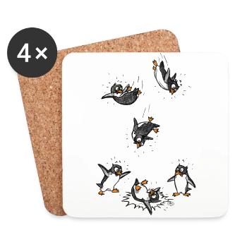 Penguins can not fly! - Coasters (set of 4) - white - Front