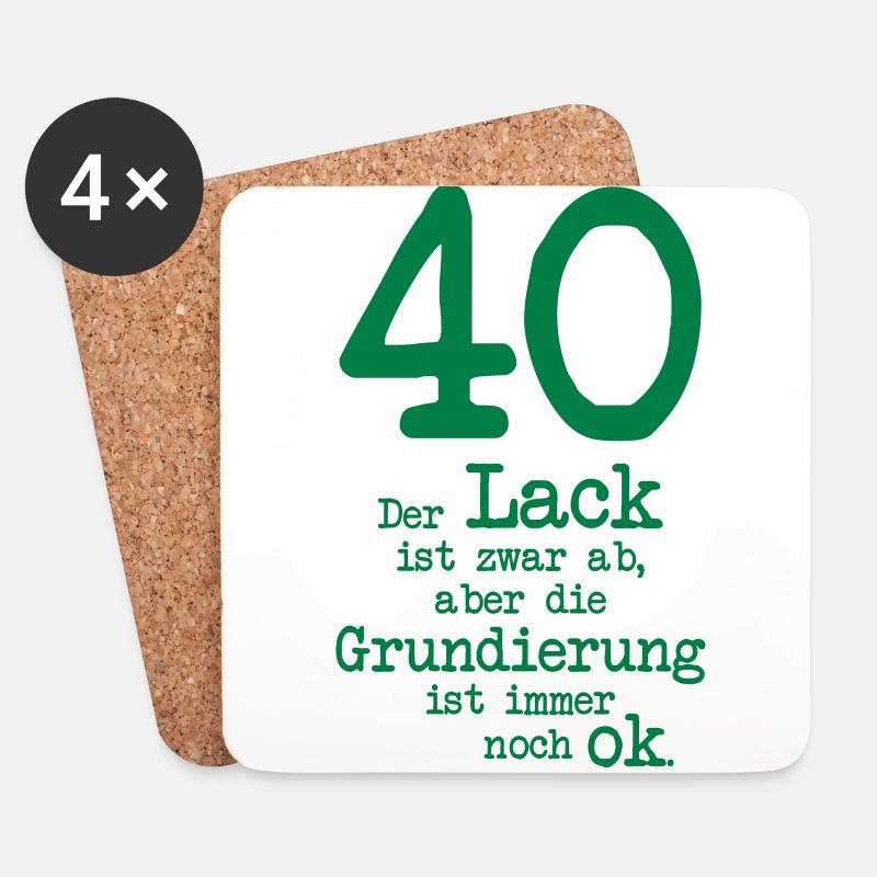 vierzigster Geburtstag - Untersetzer (4er-Set) - Weiß