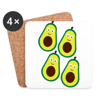 Avocado gift vegan birthday baby - Coasters (set of 4) - white - Front