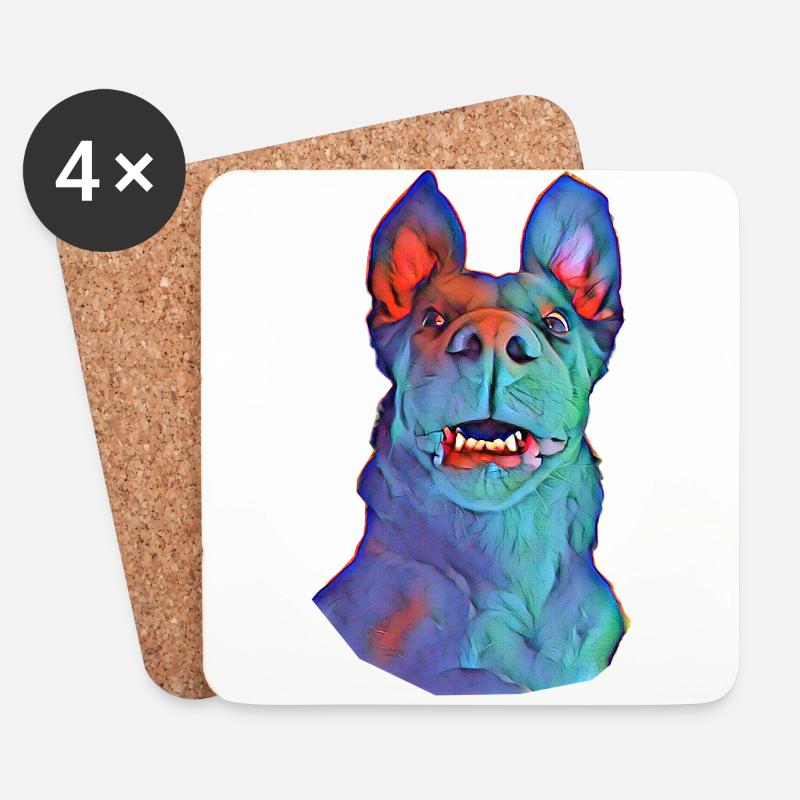 Hund - Untersetzer (4er-Set) - Weiß