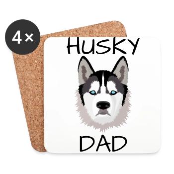 Husky Dad - Untersetzer (4er-Set) - Weiß - Vorne