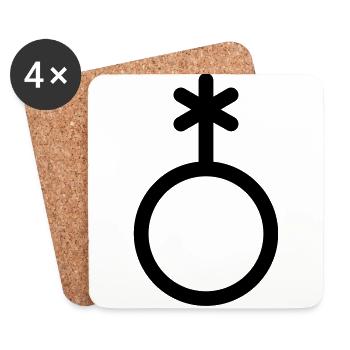 Genderqueer icon, non-binary - Coasters (set of 4) - white - Front