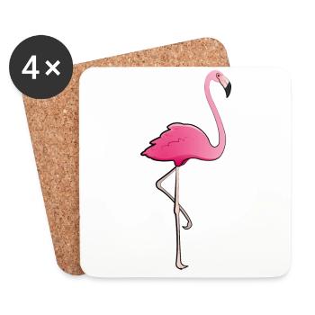 Flamingo - Untersetzer (4er-Set) - Weiß - Vorne