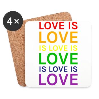 Love is Love is Love is Love Rainbow - Coasters (set of 4) - white - Front