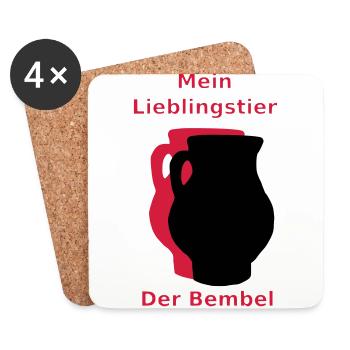 My favorite animal of the Bembel - Coasters (set of 4) - white - Front