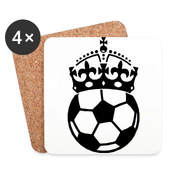 soccer crown - Coasters (set of 4) - white - Front