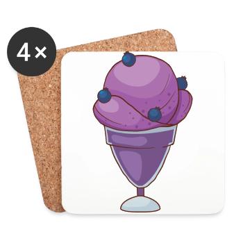 Ice cream ice cream ice cream ice cream ball ice cream sundae - Coasters (set of 4) - white - Front