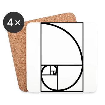 Fibonacci Kurve goldener Schnitt Art - Untersetzer (4er-Set) - Weiß - Vorne