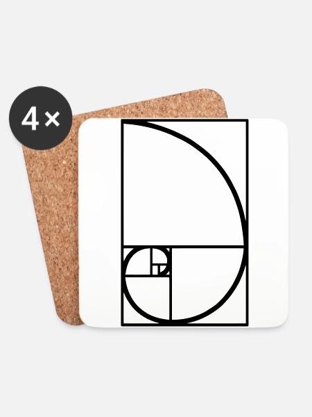 Fibonacci Kurve goldener Schnitt Art - Untersetzer (4er-Set) - Weiß