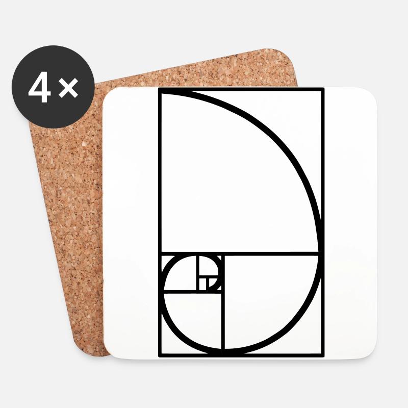Fibonacci Kurve goldener Schnitt Art - Untersetzer (4er-Set) - Weiß