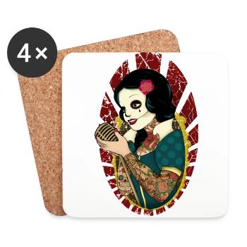 Rock till death - Coasters (set of 4) - white - Front