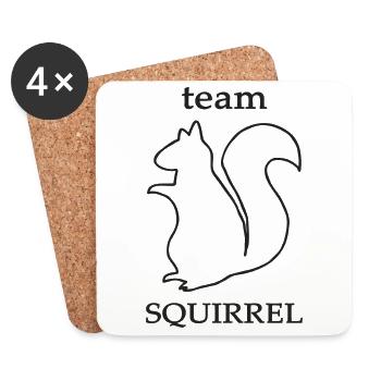 Team Squirrel / Squirrel - Animal Friends Gift - Coasters (set of 4) - white - Front