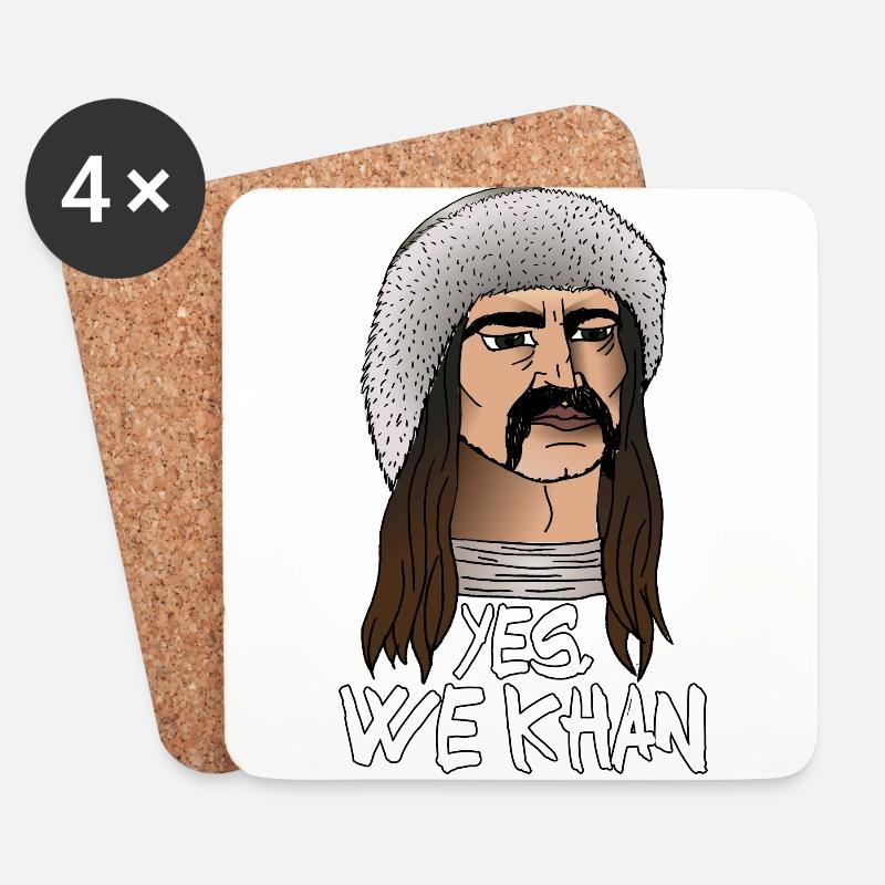 Yes, we Khan - Untersetzer (4er-Set) - Weiß