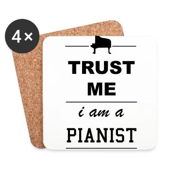 Trust me I´m a Pianist 1c - Untersetzer (4er-Set) - Weiß - Vorne