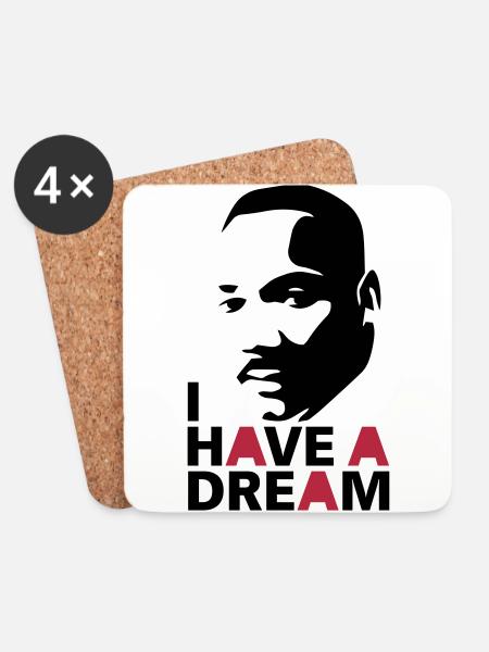 MARTIN LUTHER KING - Coasters (set of 4) - white