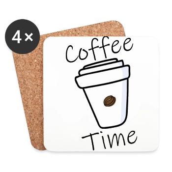 Coffee Time - Untersetzer (4er-Set) - Weiß - Vorne