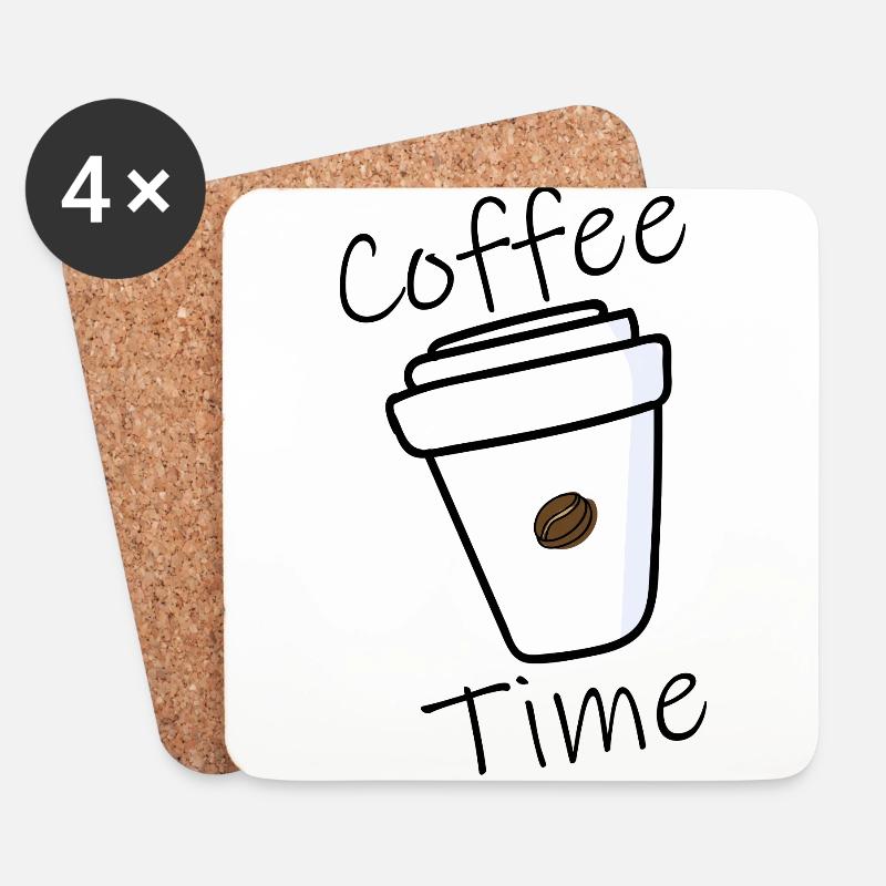 Coffee Time - Coasters (set of 4) - white