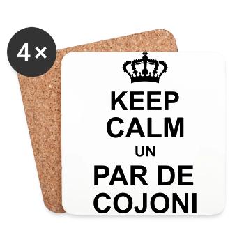 keep calm un par de cojoni kg10 - Coasters (set of 4) - white - Front