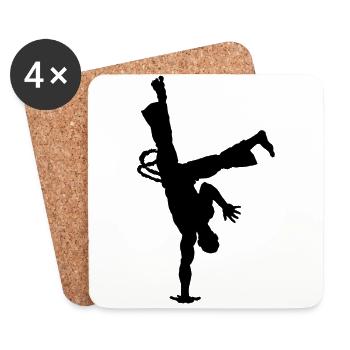Silhouette régionale de la capoeira - Dessous de verre (lot de 4) - blanc - Devant