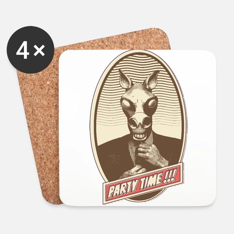 Partyzeit - Untersetzer (4er-Set) - Weiß