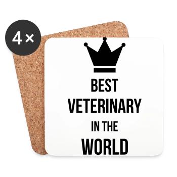 Best Veterinary in the world - Coasters (set of 4) - white - Front