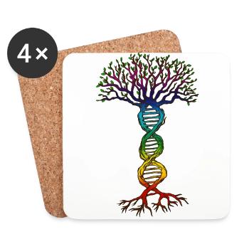 Chakra DNA Tree of Life. - Coasters (set of 4) - white - Front